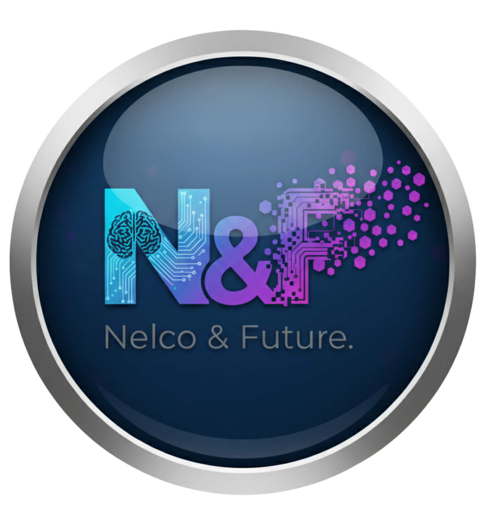 Nelco & Future circular logo - Birmingham-based AI and blockchain digital agency